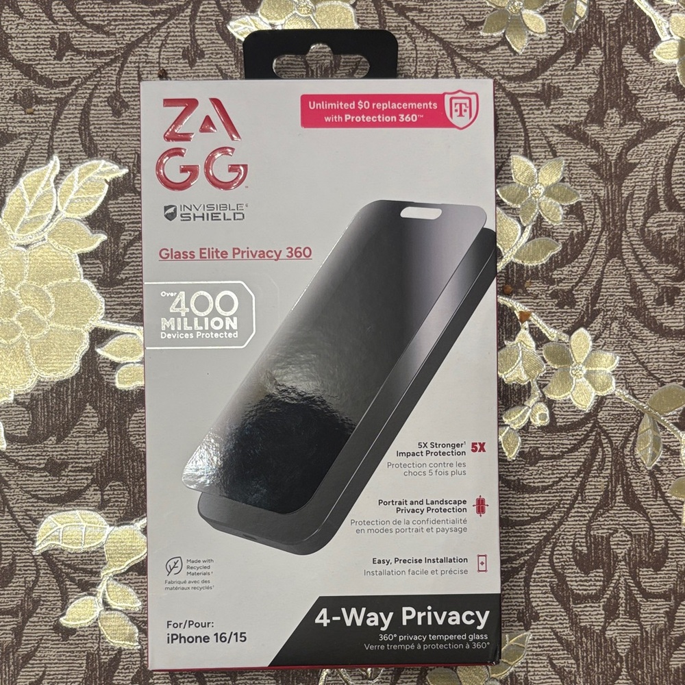 InvisibleShield Glass Elite Privacy 360 Screen Protector - Black
